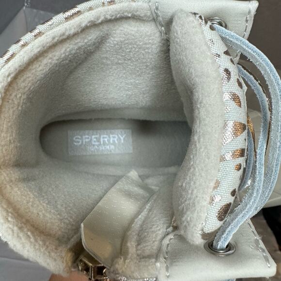 Sperry Women's Saltwater Waterproof Duck Boots Rain Boots Cream Gold Size 6M - Picture 7 of 9
